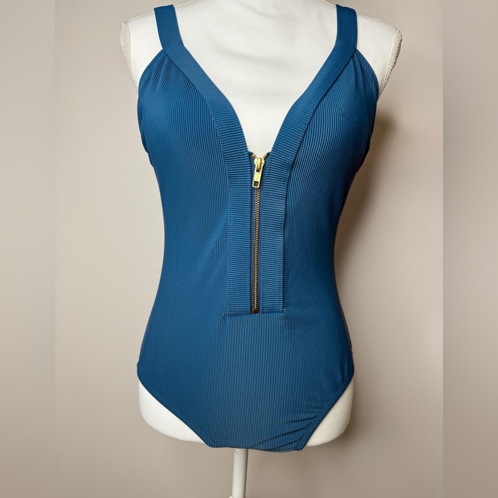 Blue one piece swimsuit. Size M